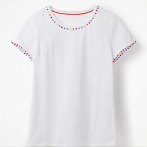 BODEN  Pom pom edged T-shirt